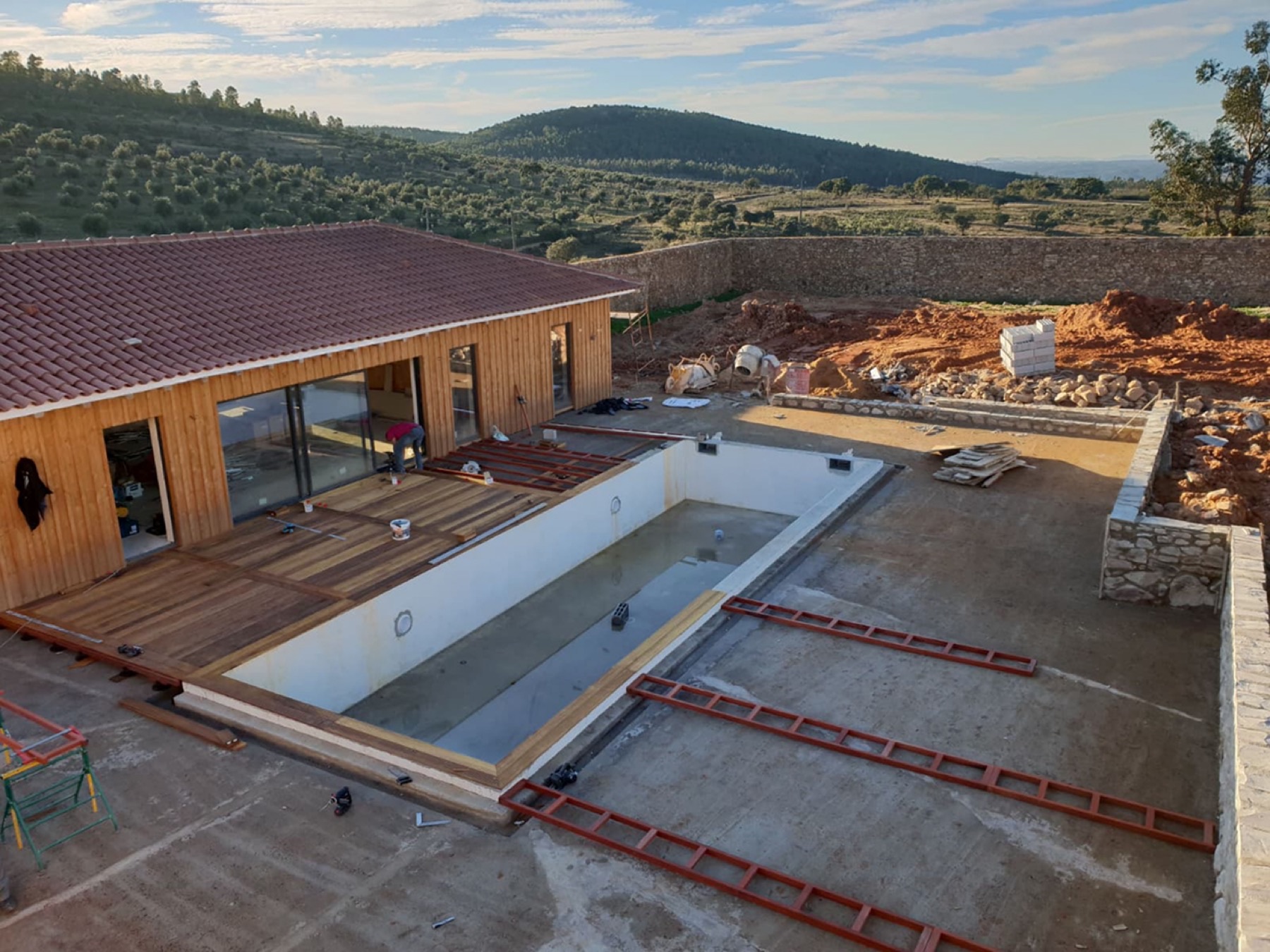 Préparation de terrasse
